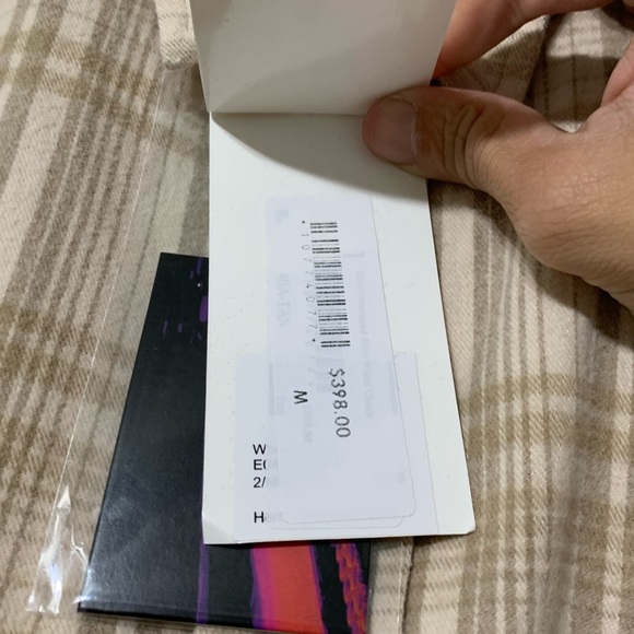 🔥 John Elliott Hemi Oversized Beige Flannel Shirt Medium NEW - Picture 10 of 10